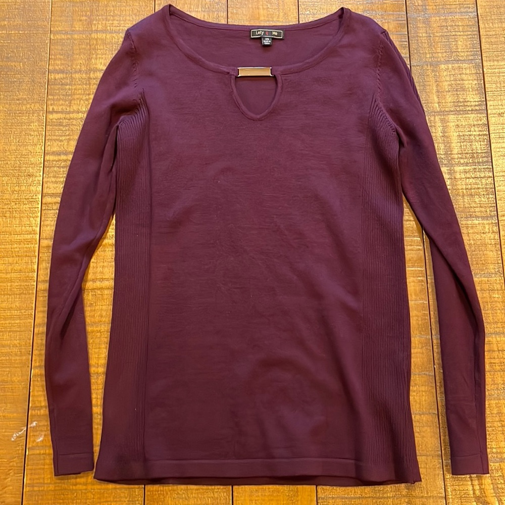 NWOT Plum Purple Sweater with Hardware Detail - XS